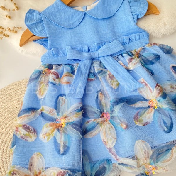 Zambak Tül Çiçekli Elbise