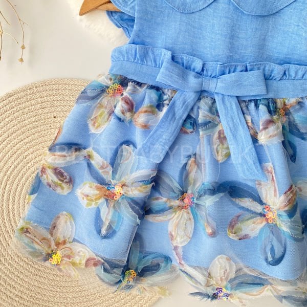 Zambak Tül Çiçekli Elbise