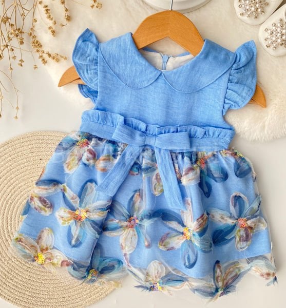 Zambak Tül Çiçekli Elbise