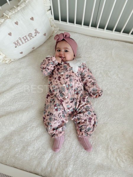 ROSA ÇİÇEKLİ FİSTO YAKA MÜLSİN TULUM