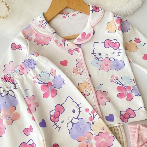 Hello Kitty Suluboya Baskılı Pijama Takımı 18-24 AY