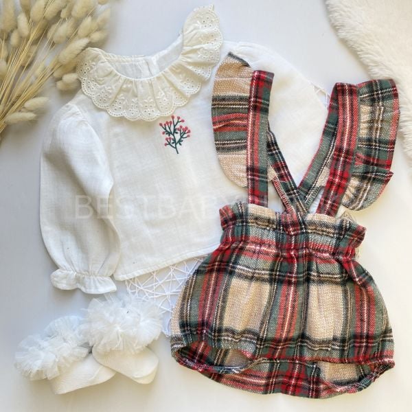 NEW YEARS KOKİNA ÇİÇEK DETAYLI PÖTİKARE 2’Lİ ROMPER SET