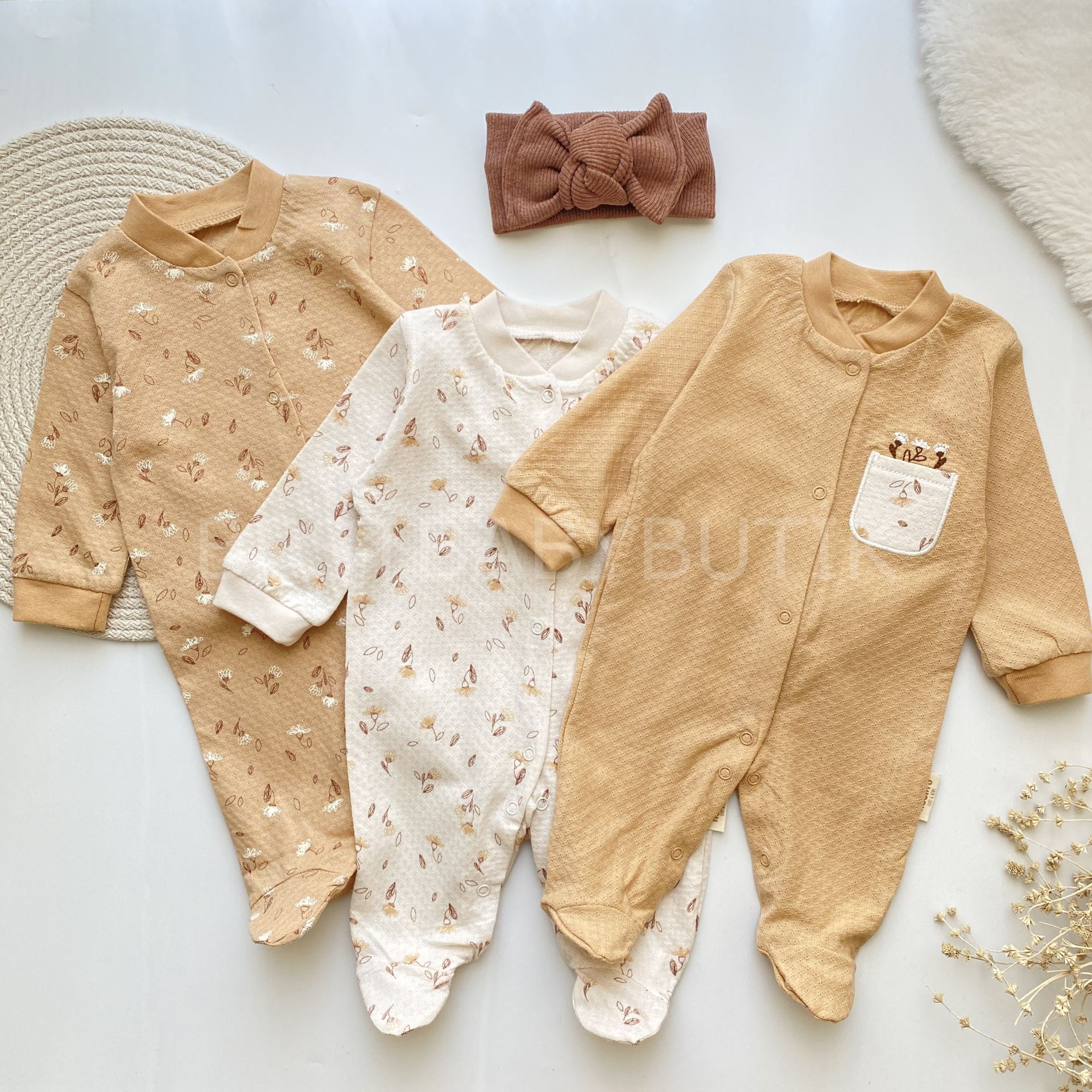 SOFT JASMİNE VİNTAGE ÇİÇEKLİ 3’LÜ TULUM SETİ