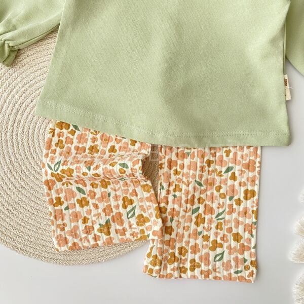 Çiçek Nakışlı Bol Paça 2’Li Takım