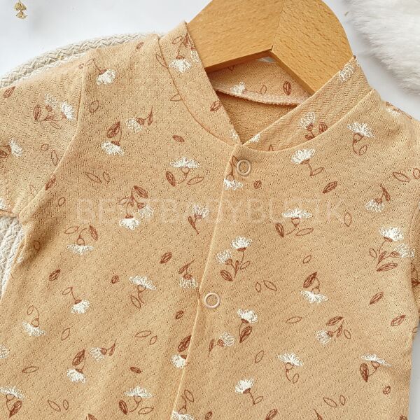 Minik Çiçek Detaylı Pamuk Penye Tulum 6-9 AY