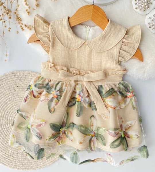 Zambak Tül Çiçekli Elbise