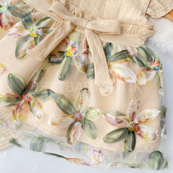 Zambak Tül Çiçekli Elbise