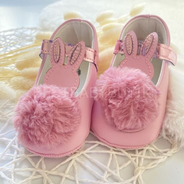 TAVŞAN PONPONLU PEMBE BABET
