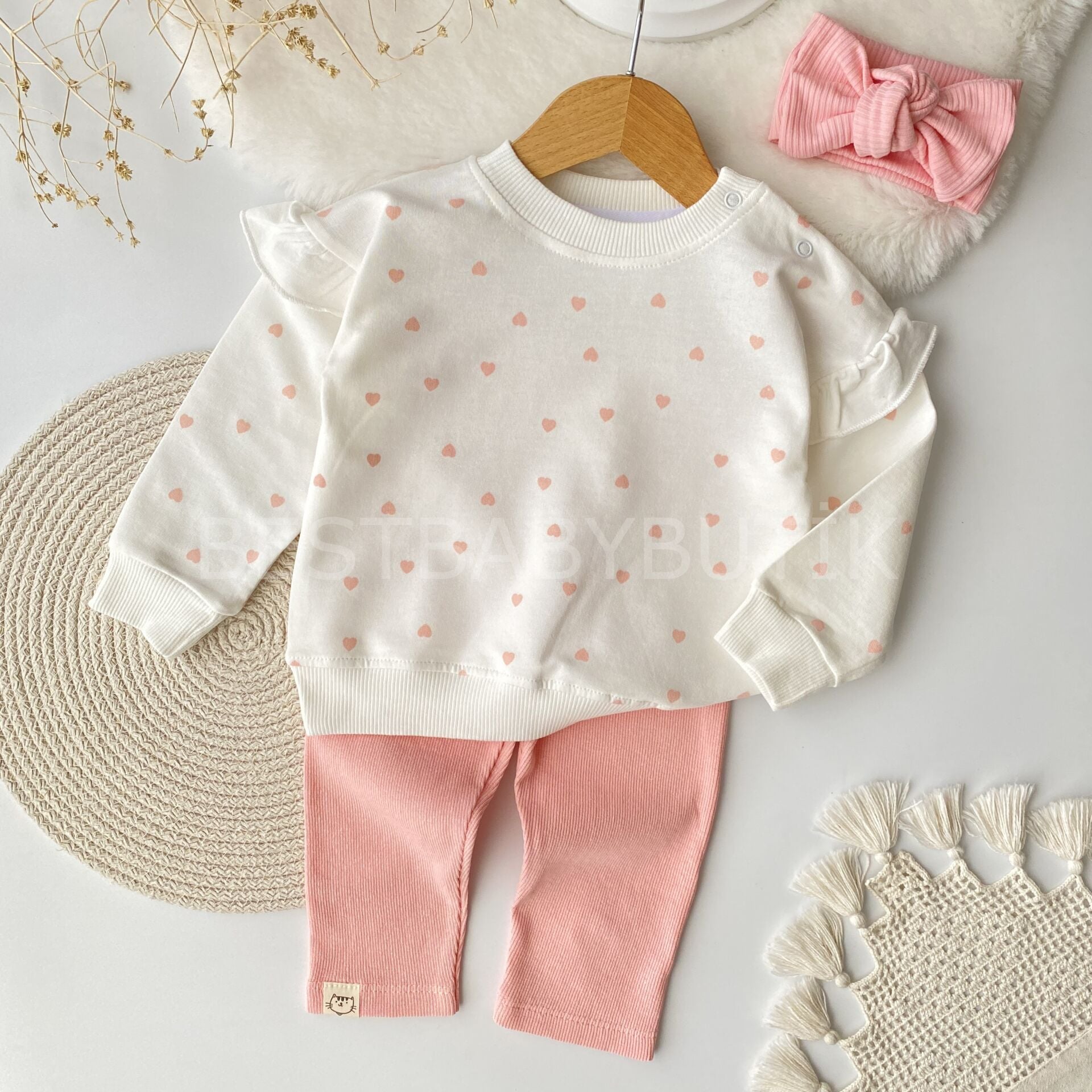 Kalp Detaylı Oversize Taytlı Takım 12-18 AY