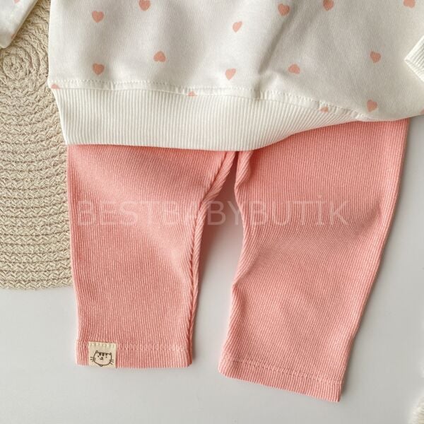 Kalp Detaylı Oversize Taytlı Takım 12-18 AY