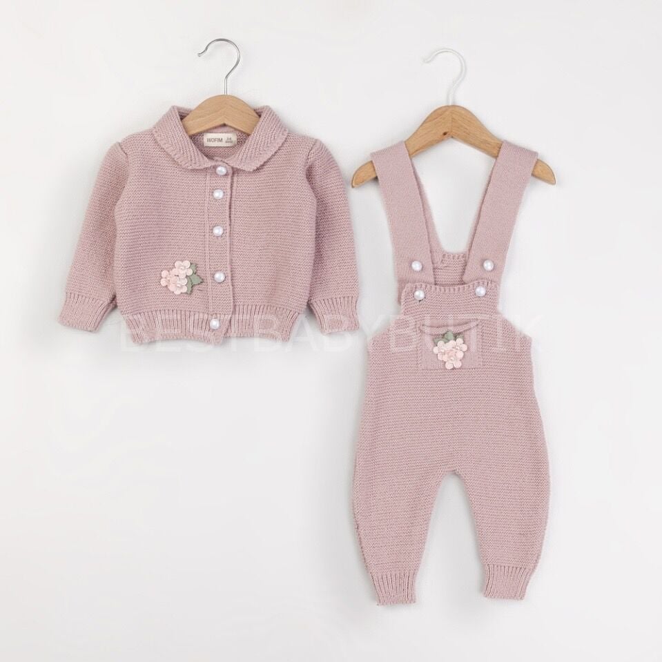 Wofim Premium İnci Düğmeli Triko Takım