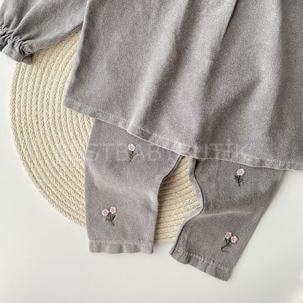 Çiçek Nakışlı Robalı Kot 2’Li Takım