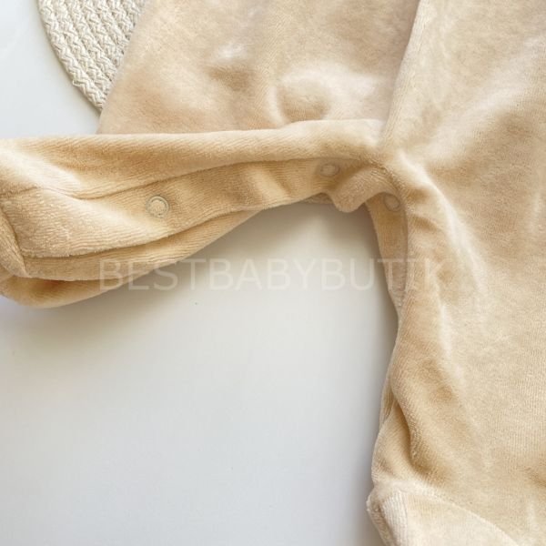 MEVA NAKIŞLI PELUŞ YAKA DETAYLI KADİFE TULUM
