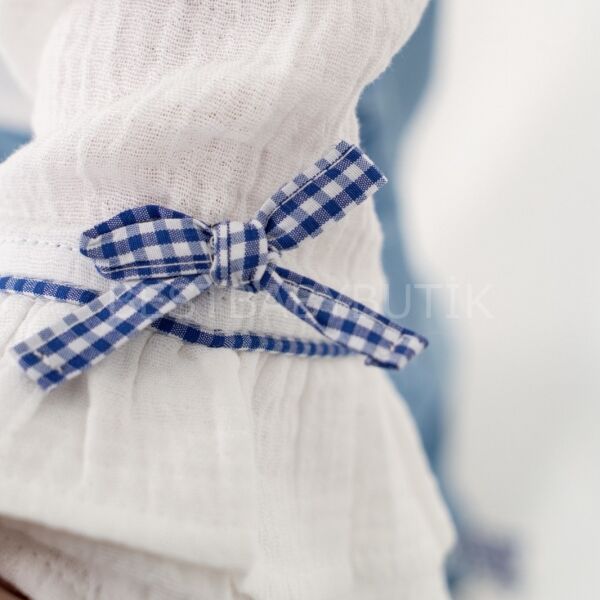 Pitikare Kurdaleli Müslin Gömlekli Kot Pantolonlu Takım (1-2-3YAŞ) 1 YAŞ