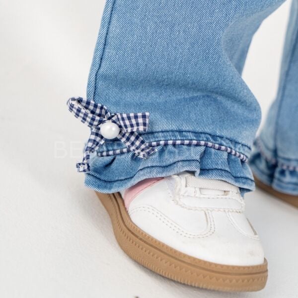 Pitikare Kurdaleli Müslin Gömlekli Kot Pantolonlu Takım (1-2-3YAŞ)