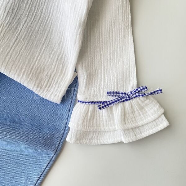 Pitikare Kurdaleli Müslin Gömlekli Kot Pantolonlu Takım (1-2-3YAŞ) 1 YAŞ