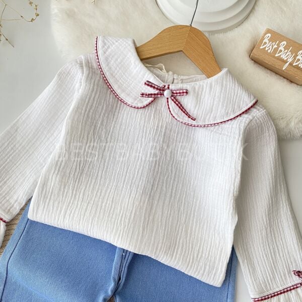 Pitikare Kurdaleli Müslin Gömlekli Kot Pantolonlu Takım (1-2-3YAŞ) 1 YAŞ