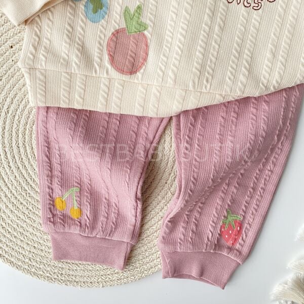 Via Meyveli Kendinden Desenli Likra 2’Li Takım