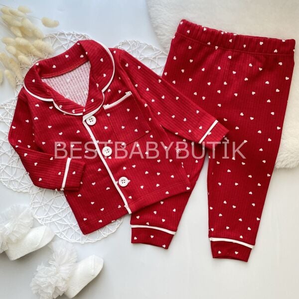 Minik Kalpli Gömlek Yaka Pijama Takımı