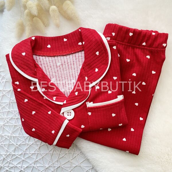 Minik Kalpli Gömlek Yaka Pijama Takımı