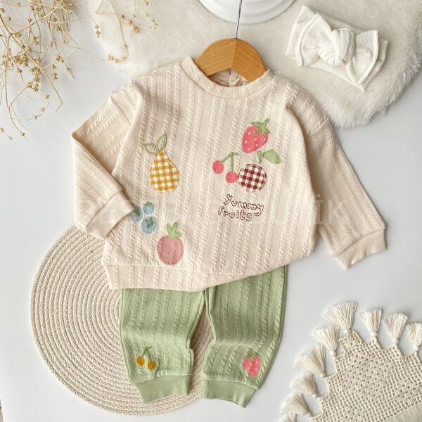 Via Meyveli Kendinden Desenli Likra 2’Li Takım