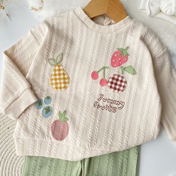 Via Meyveli Kendinden Desenli Likra 2’Li Takım