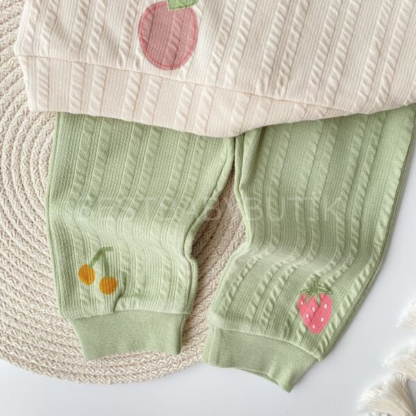 Via Meyveli Kendinden Desenli Likra 2’Li Takım