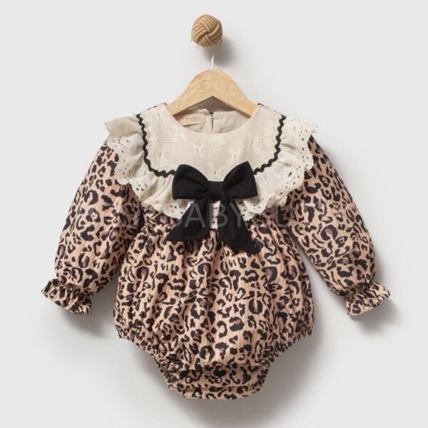 Amelia Leopar Desenli Baby Romper
