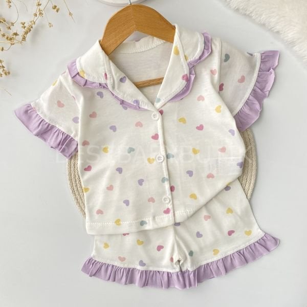 Kalpli Fırfırlı Pijama Takımı