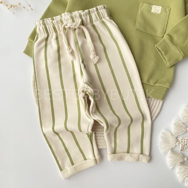 Premium Mini Cep Detaylı Çizgili 3ip Eşofman Takımı