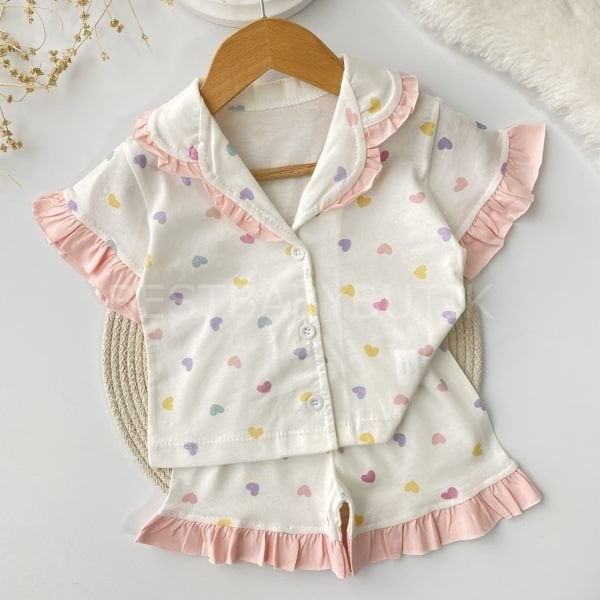 Kalpli Fırfırlı Pijama Takımı