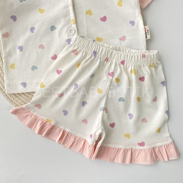 Kalpli Fırfırlı Pijama Takımı