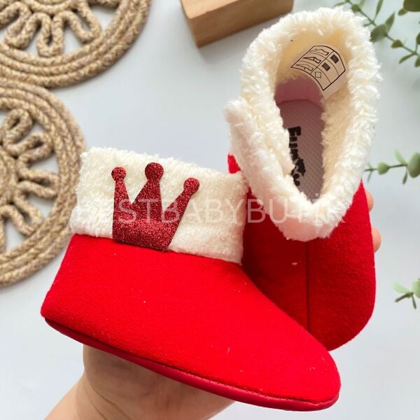 Taç Detaylı Peluş Panduf