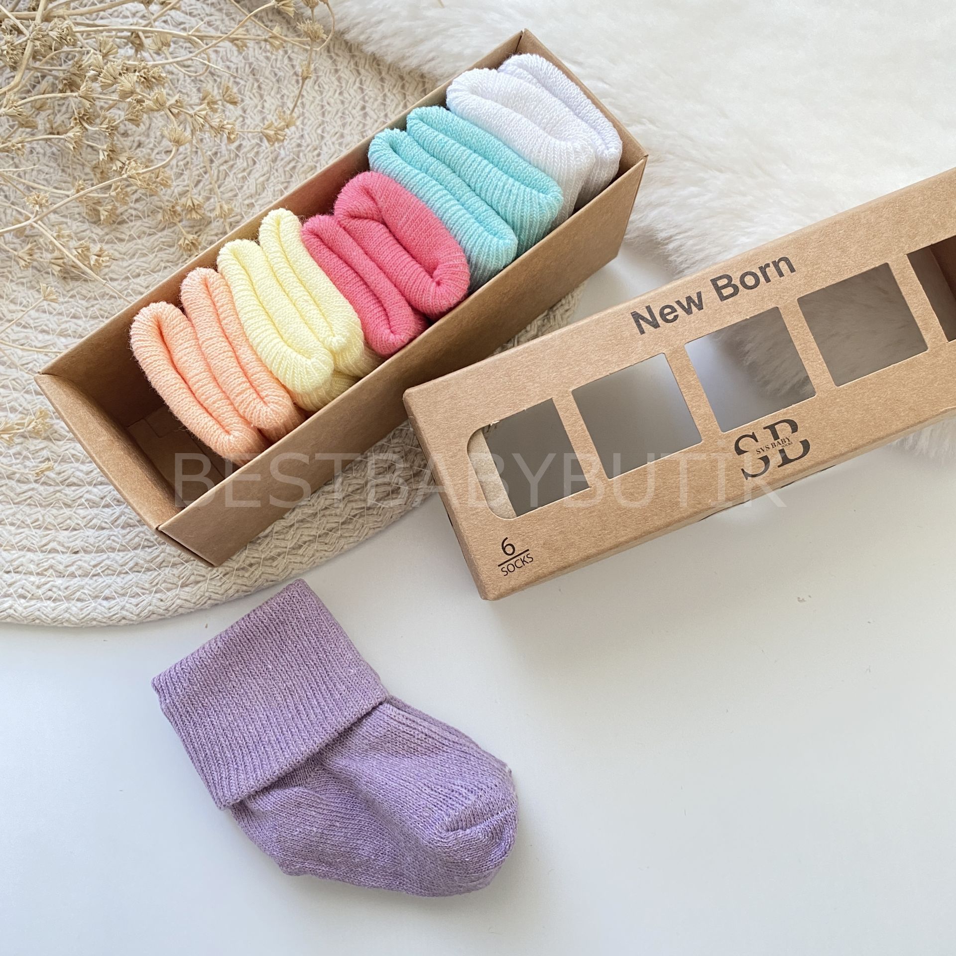 LÜKS KUTULU 5’LI ÇORAP SETİ 0-6 AY