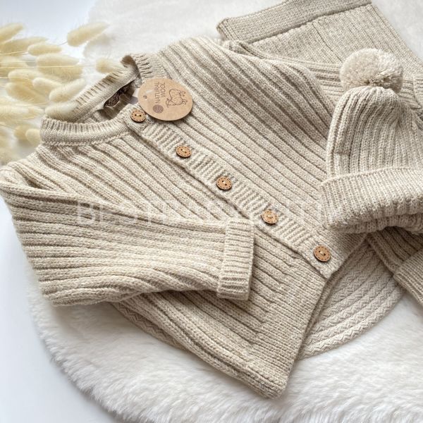 NATURAL WOOL 3 PARÇA TRİKO YÜN ÖRGÜ TAKIM ☃️
