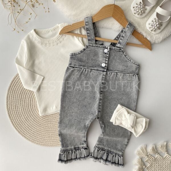 Mira Püskül Paça Detaylı Badili Kot Salopet Tulum