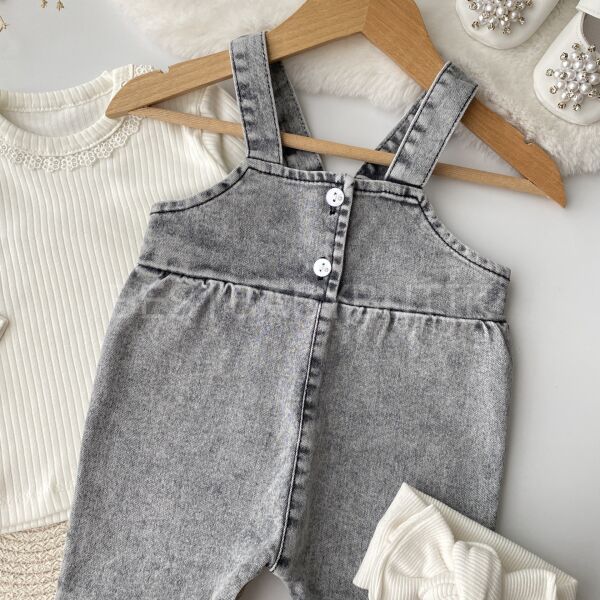 Mira Püskül Paça Detaylı Badili Kot Salopet Tulum