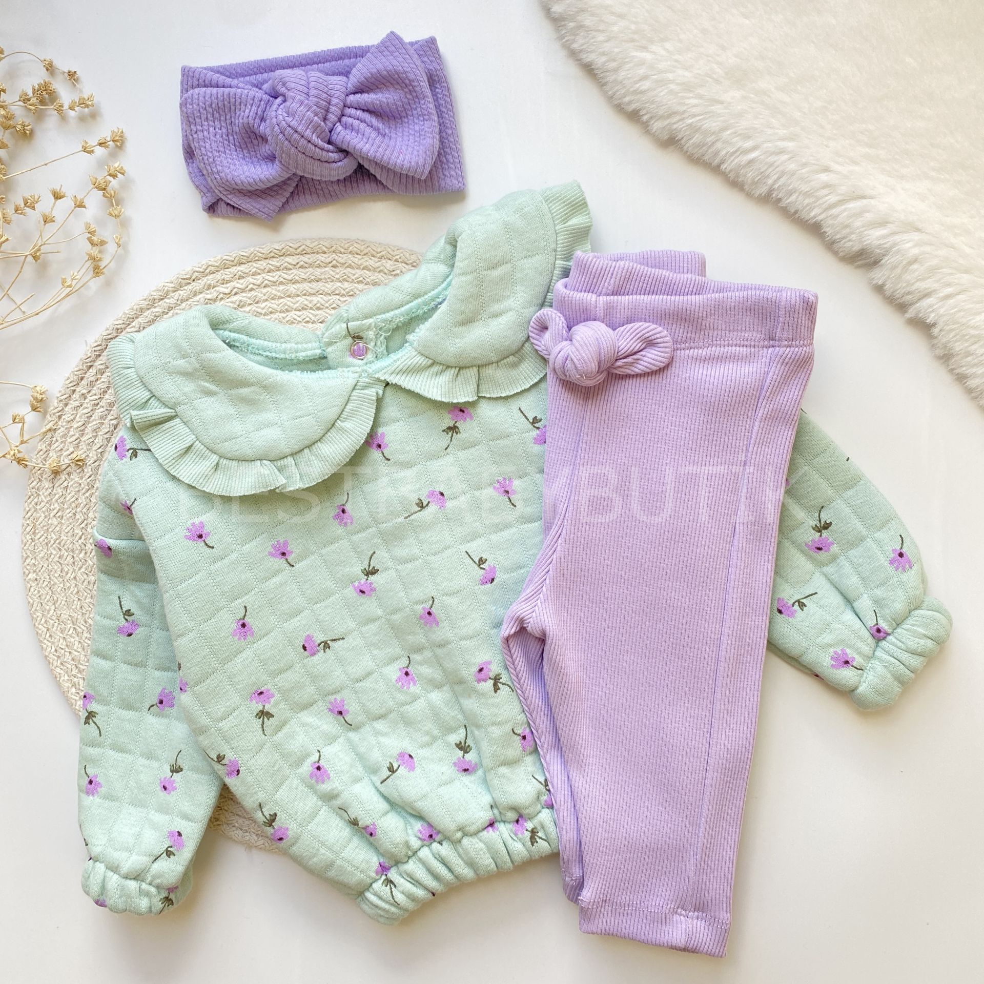 PAPATYA BEBE YAKA KAPİTONE TAYTLI 2’Lİ TAKIM