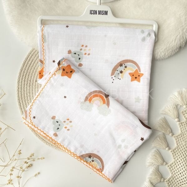 GÖKYÜZÜ MÜSLİN ÖRTÜ 90x90 CM