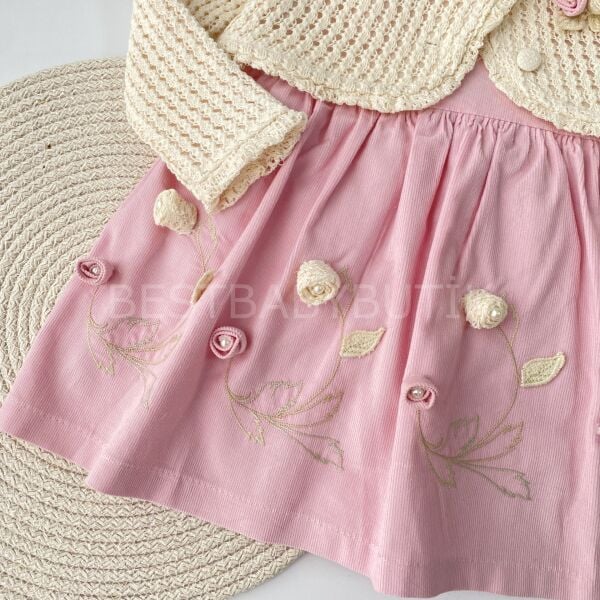 Moonstar Gül Detaylı Bolerolu Elbise