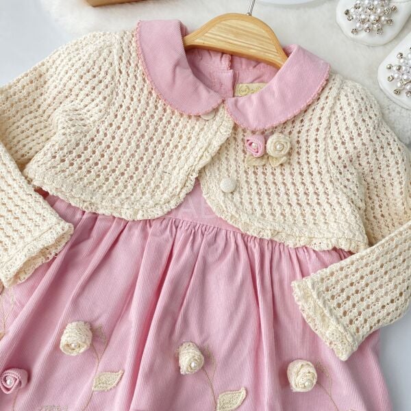 Moonstar Gül Detaylı Bolerolu Elbise 9-12 AY