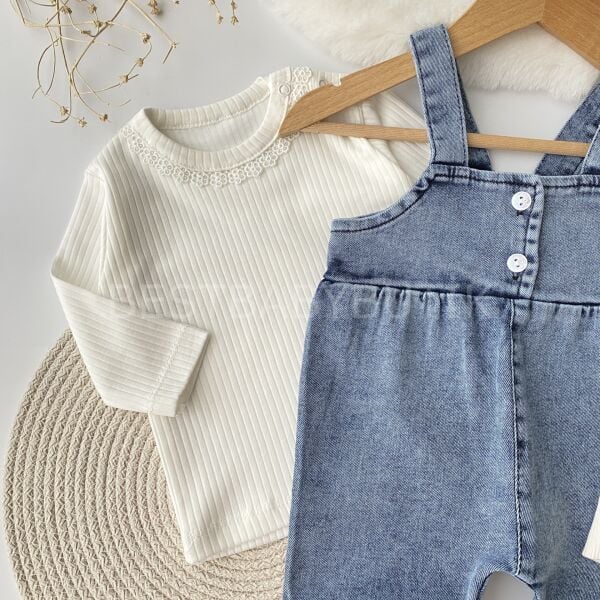 Mira Püskül Paça Detaylı Badili Kot Salopet Tulum