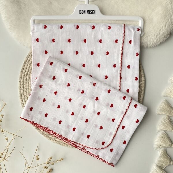 KALPLİ MÜSLİN ÖRTÜ 90x90 CM