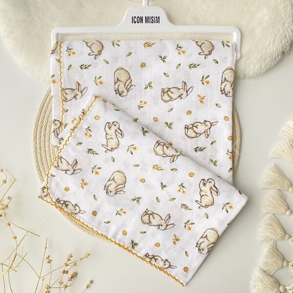 TAVŞANCIK MÜSLİN ÖRTÜ 90x90 CM