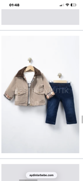 Premium Trenç Ceketli Pantolonlu 3’Lü Takım 18-24 AY