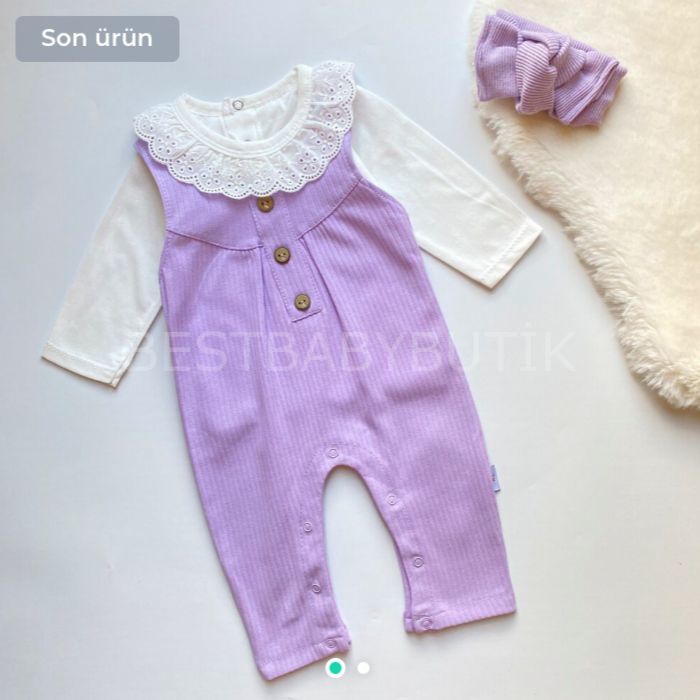FİSTO YAKA DETAYLI LİLA TULUM