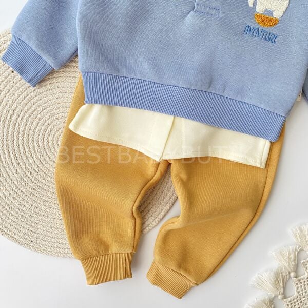 Fil Panç Nakışlı Gömlek Efektli 2’Li Takım