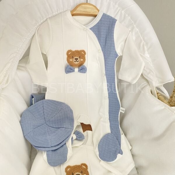 Ayıcık Panç İşlemeli Premium 10 Parça Hastane Çıkışı Seti 0-3 AY