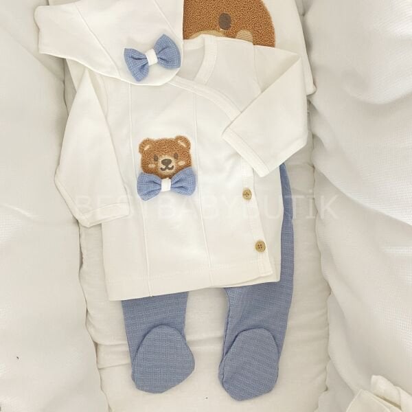 Ayıcık Panç İşlemeli Premium 10 Parça Hastane Çıkışı Seti 0-3 AY