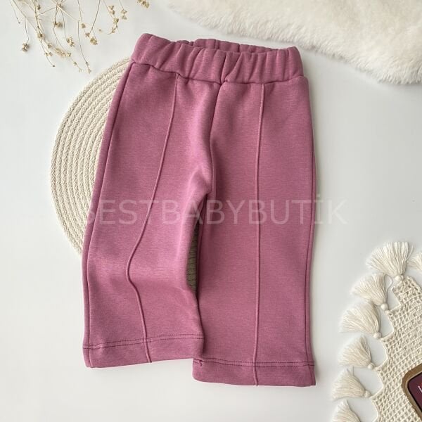 Yakası Nakışlı Kalpli Peluş Montlu 3’Lü Takım